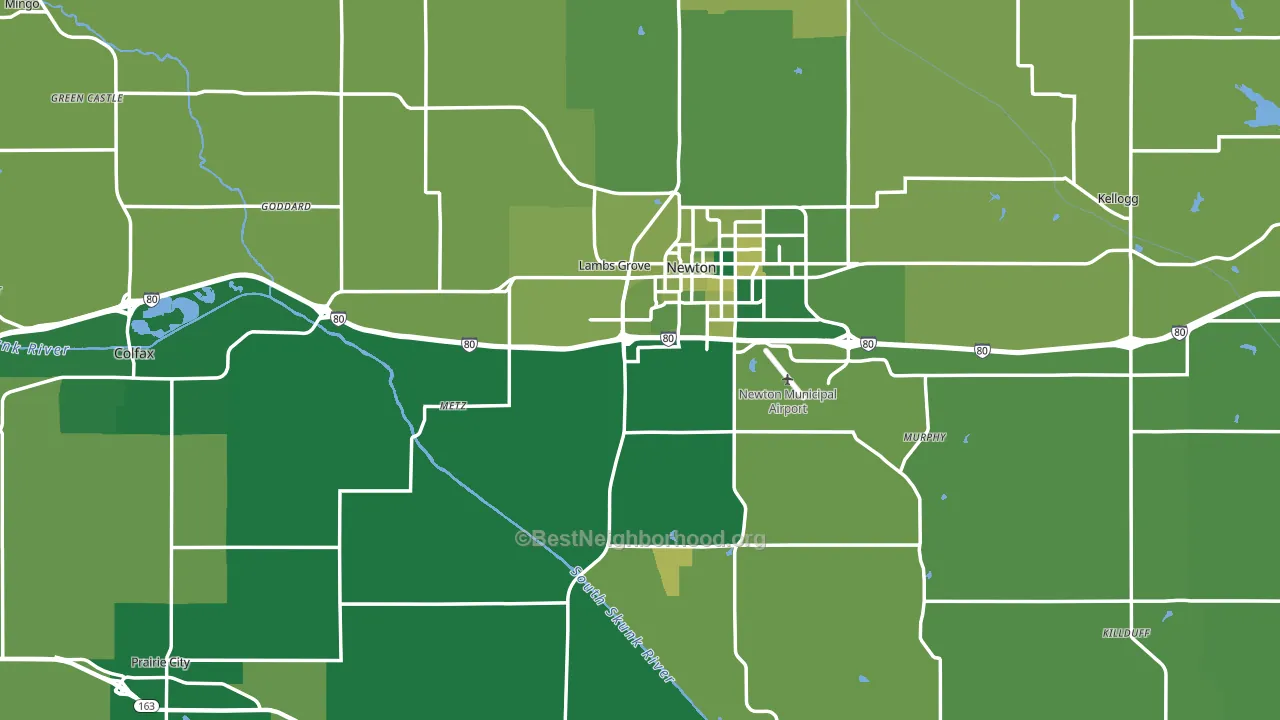 Jasper County, IA block-group voter-turnout map