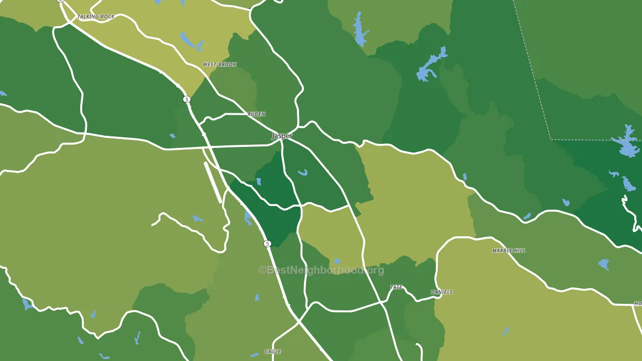 Jasper, GA block-group voter-turnout map