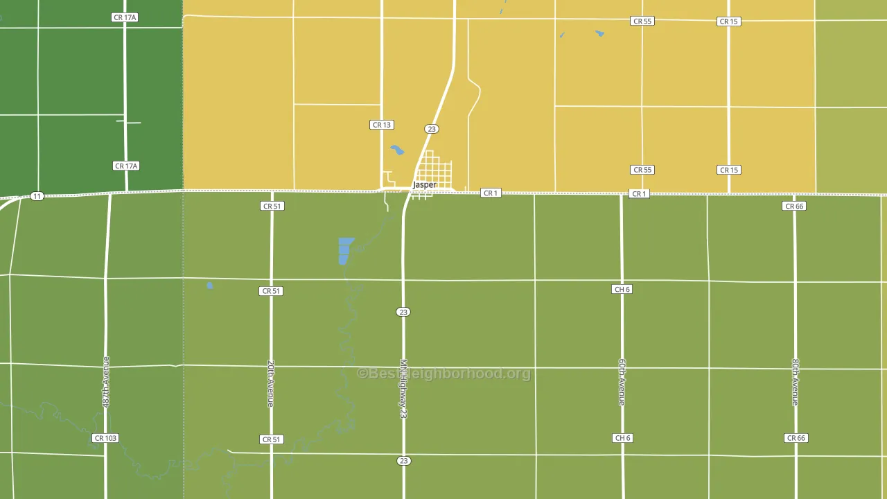Jasper, MN block-group voter-turnout map