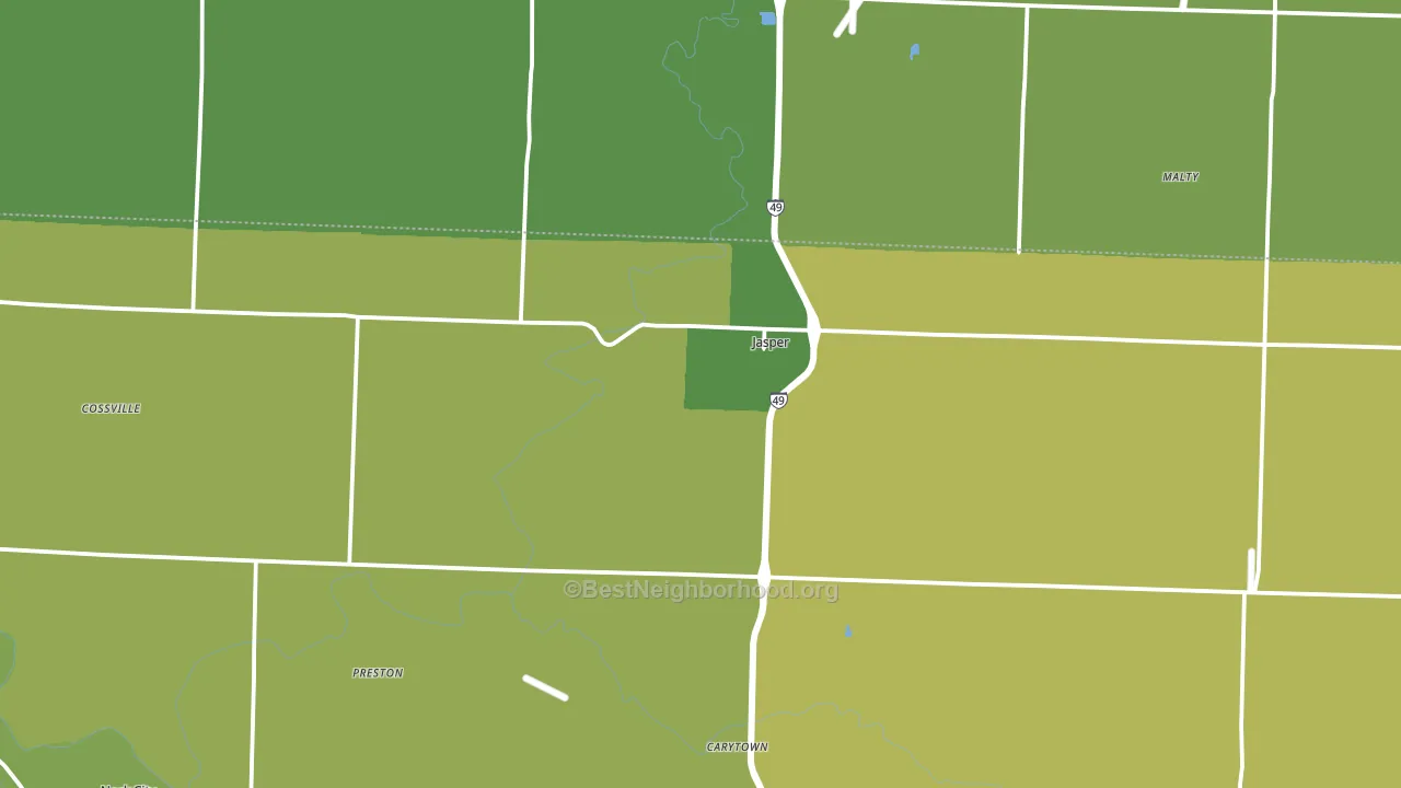 Jasper, MO block-group voter-turnout map