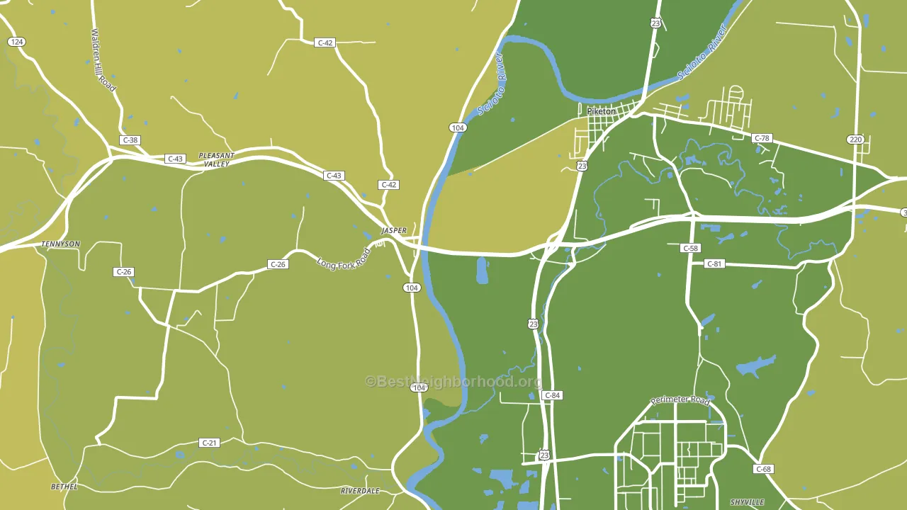 Jasper, OH block-group voter-turnout map