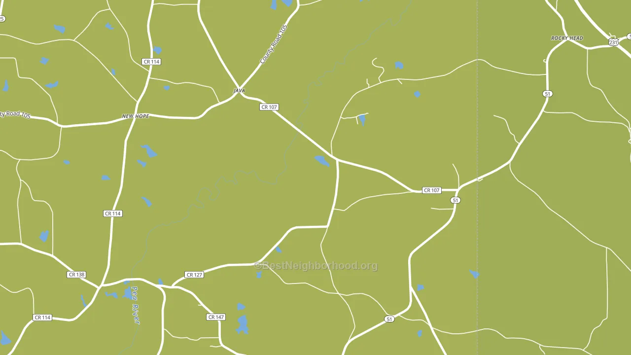 Java, AL block-group voter-turnout map