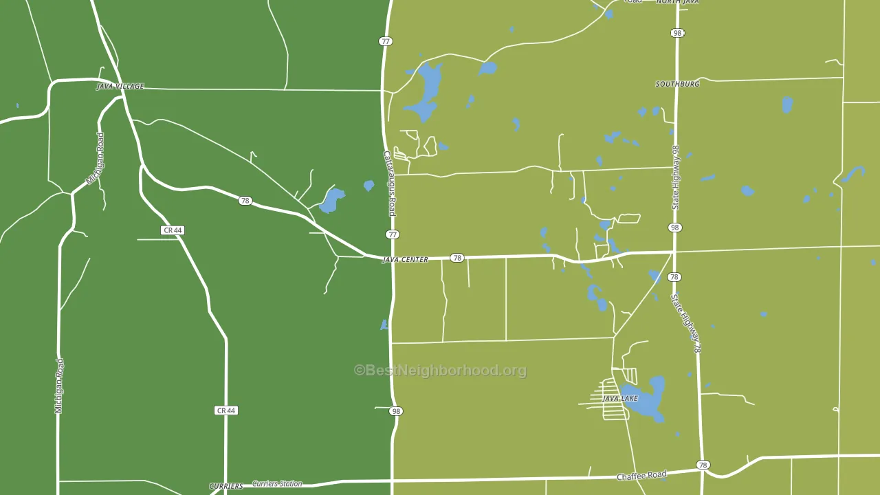 Java Center, NY block-group voter-turnout map