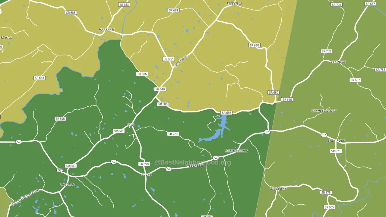 Java, VA block-group voter-turnout map