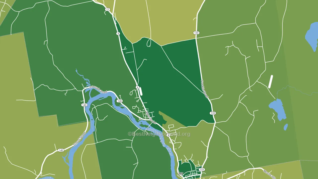 Jay, ME block-group voter-turnout map