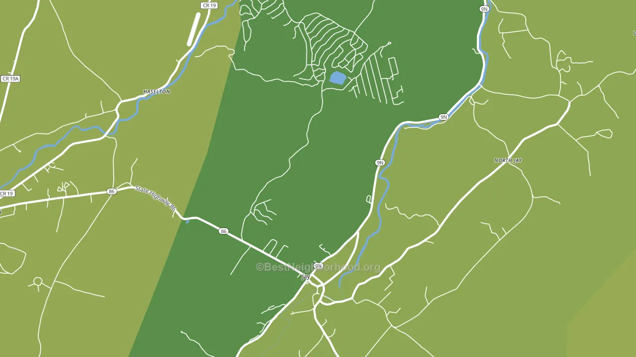 Jay, NY block-group voter-turnout map