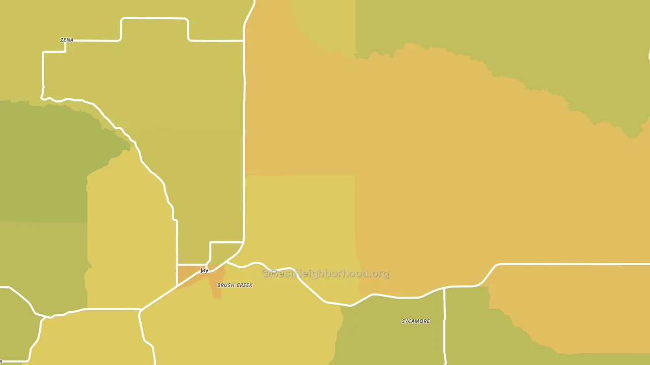 Jay, OK block-group voter-turnout map