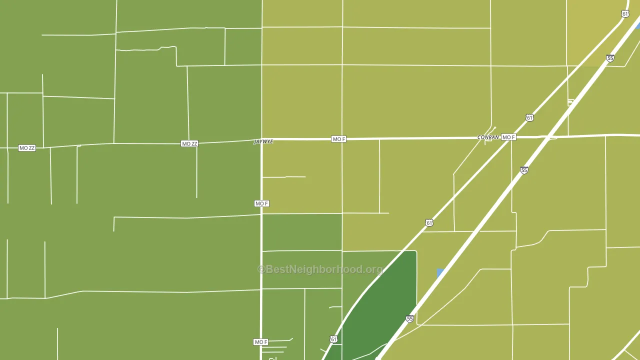 Jaywye, MO block-group voter-turnout map