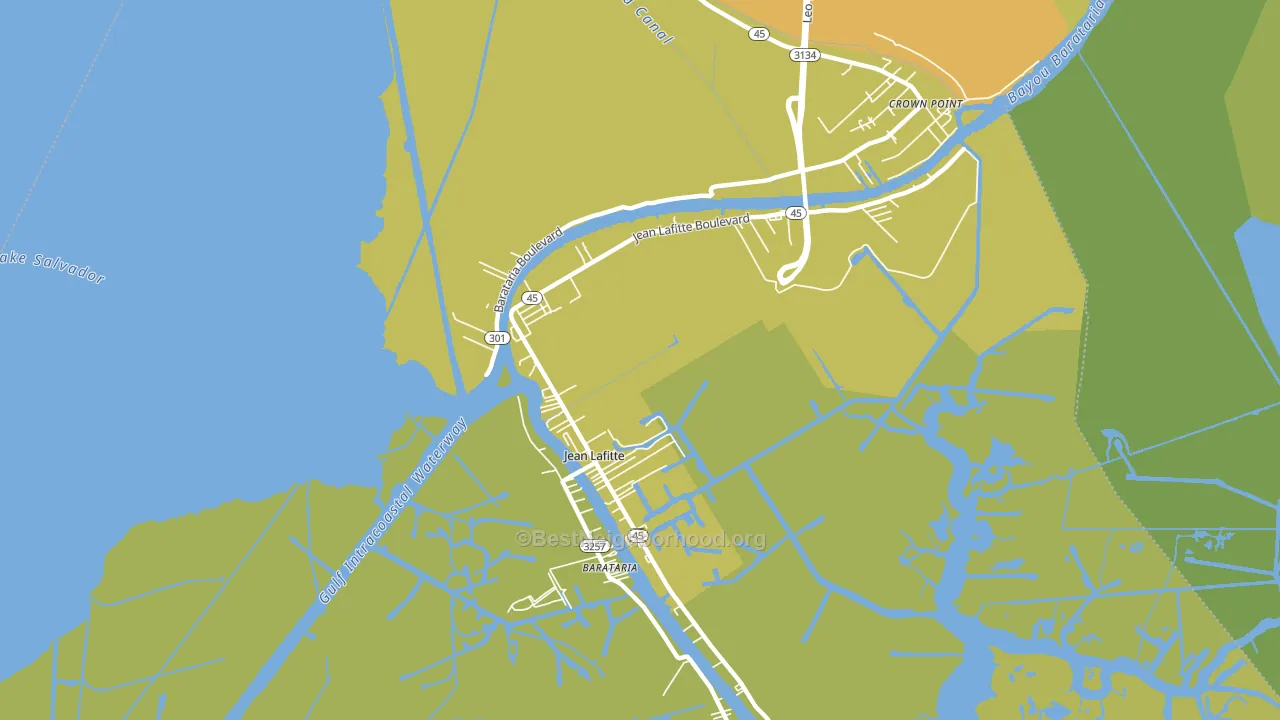 Jean Lafitte, LA block-group voter-turnout map