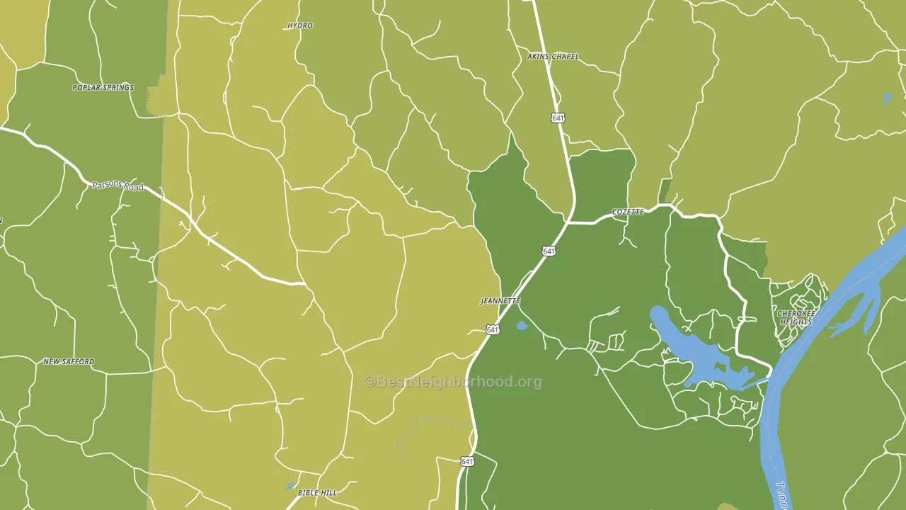 Jeannette, TN block-group voter-turnout map