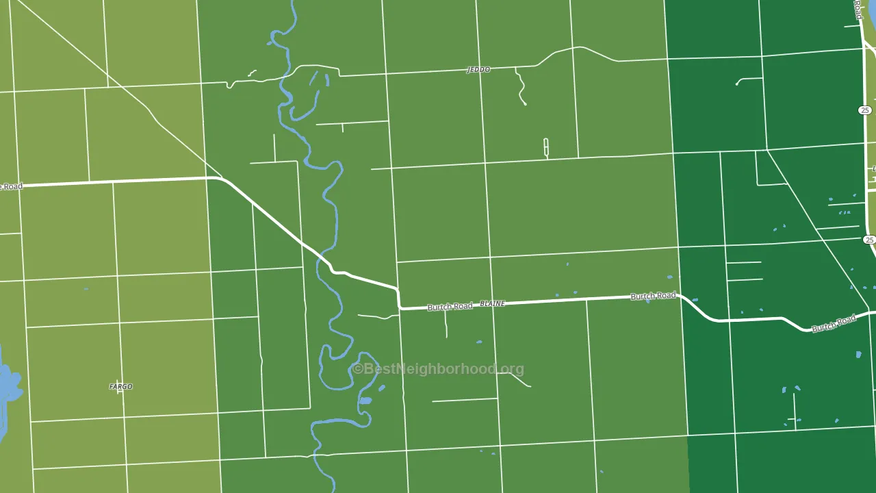Jeddo, MI block-group voter-turnout map