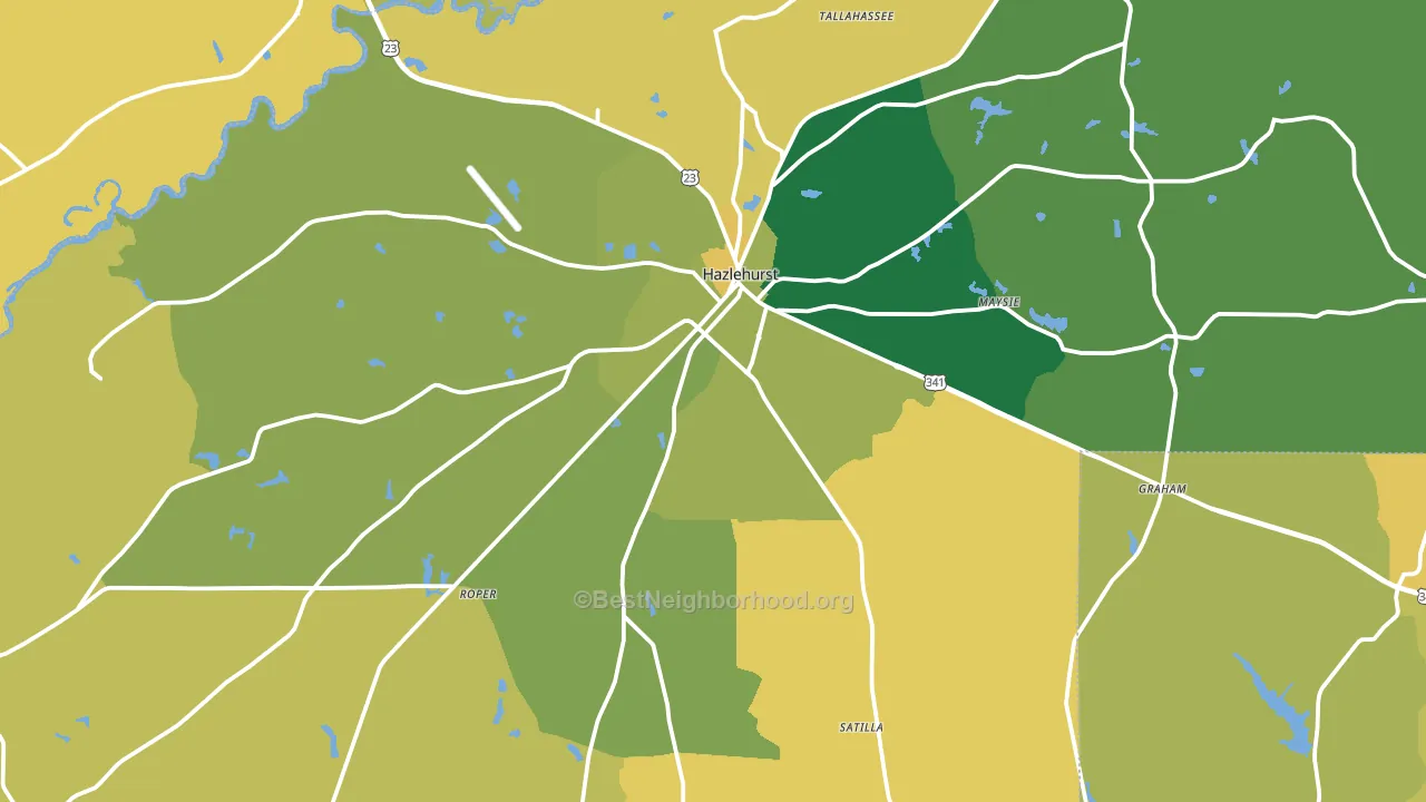Jeff Davis County, GA block-group voter-turnout map