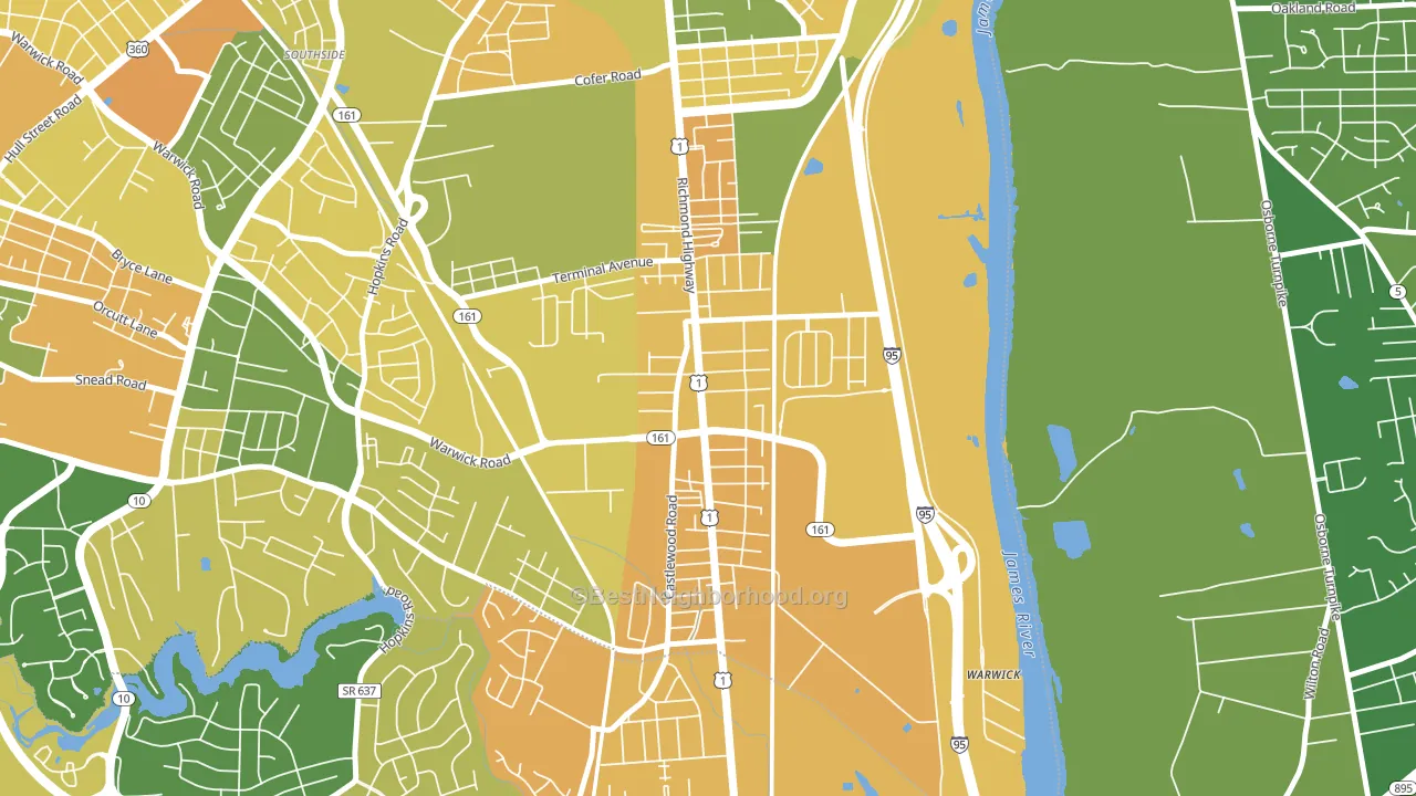 Jeff Davis, Richmond, VA block-group voter-turnout map