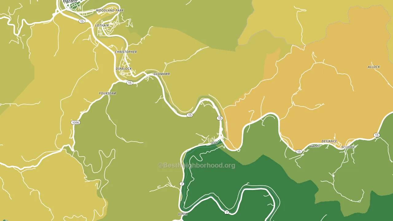 Jeff, KY block-group voter-turnout map