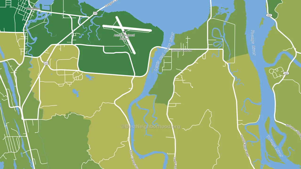 Jeffers Garden, OR block-group voter-turnout map