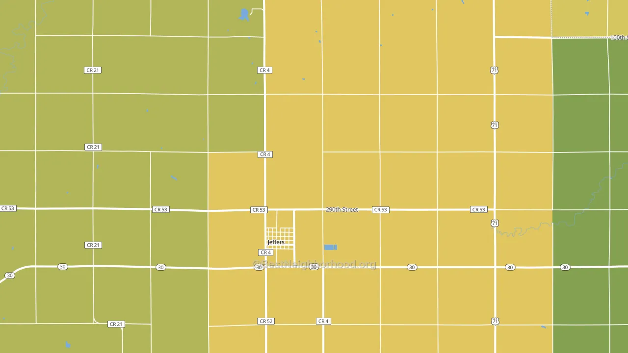 Jeffers, MN block-group voter-turnout map
