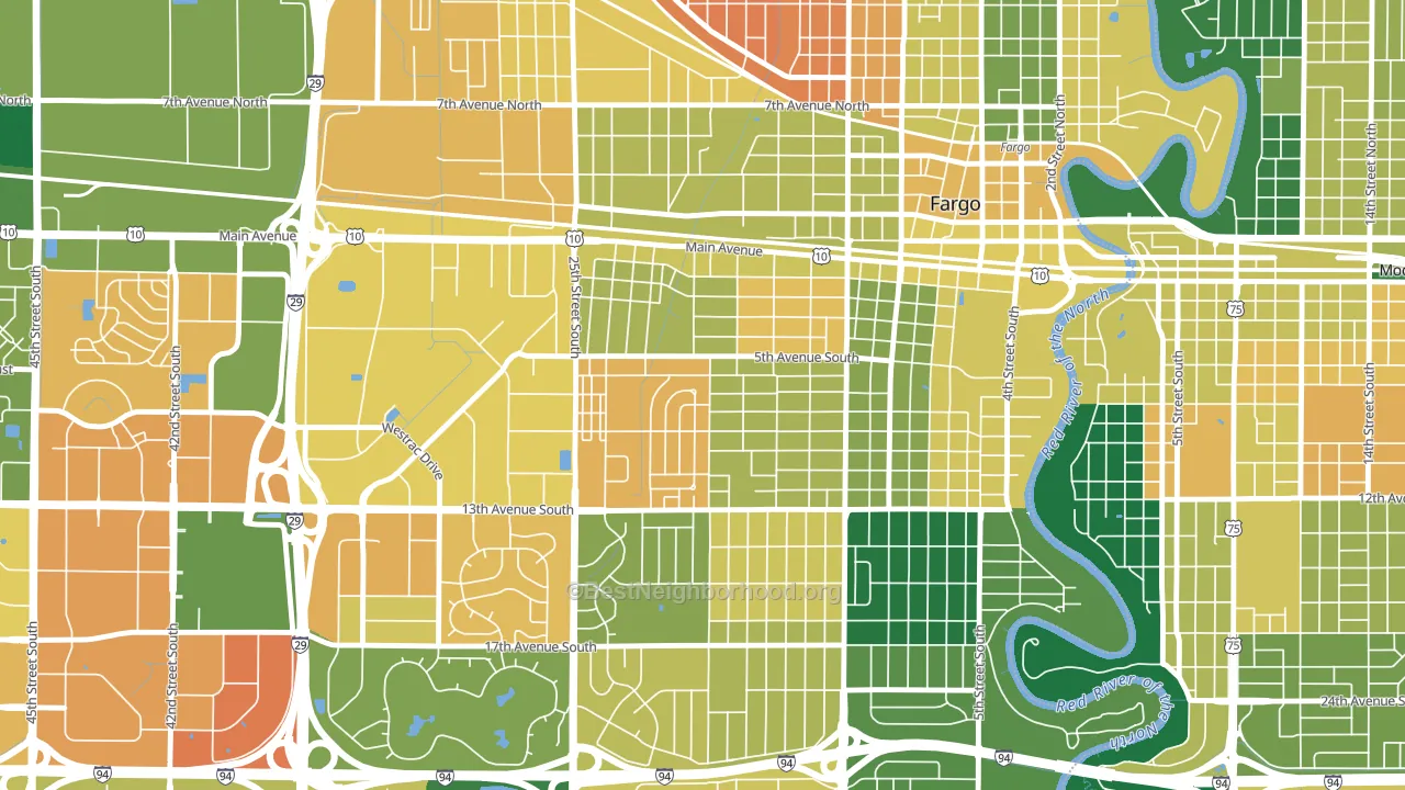 Jefferson-Carl Ben, Fargo, ND block-group voter-turnout map