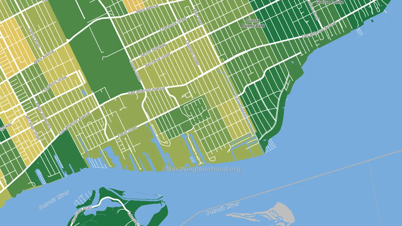 Jefferson Chalmers, Detroit, MI block-group voter-turnout map