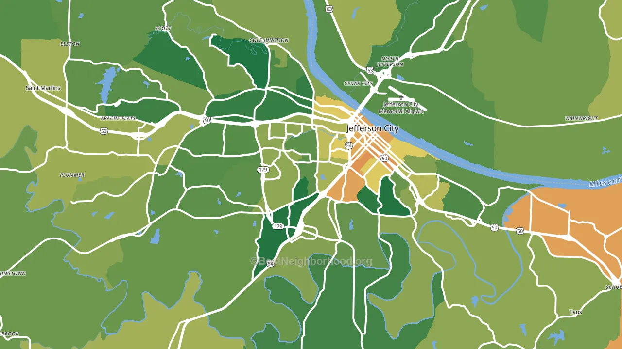 Jefferson City, MO block-group voter-turnout map