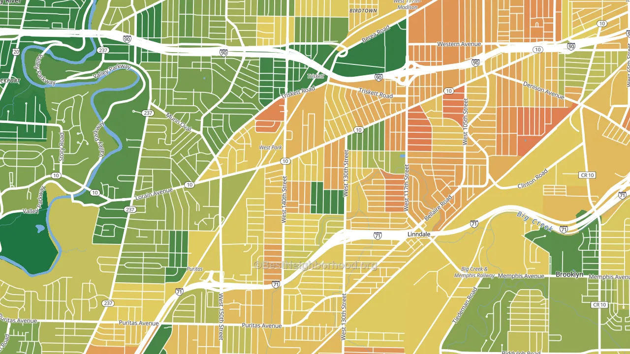 Jefferson, Cleveland, OH block-group voter-turnout map
