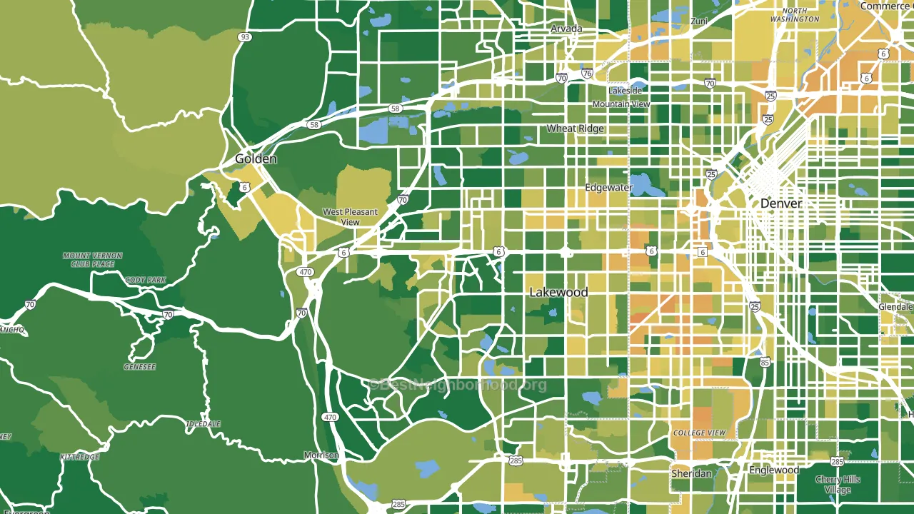 Jefferson County, CO block-group voter-turnout map