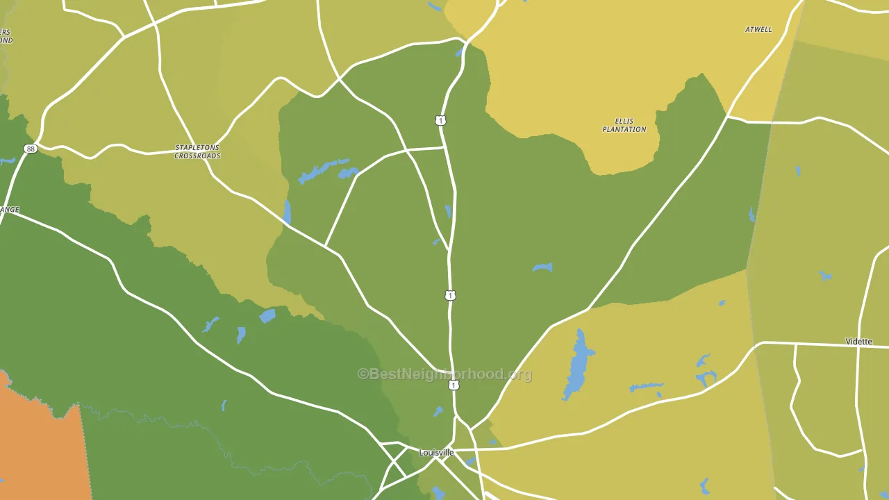 Jefferson County, GA block-group voter-turnout map