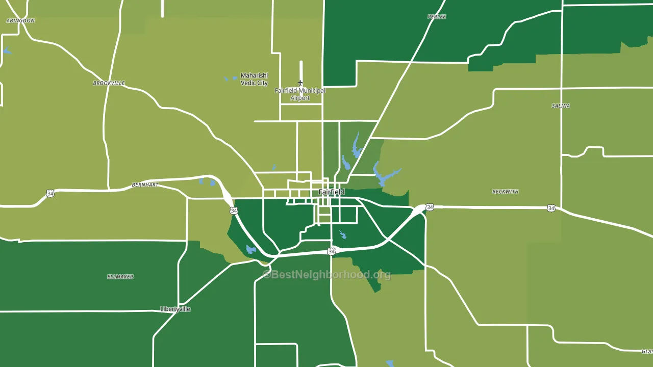 Jefferson County, IA block-group voter-turnout map