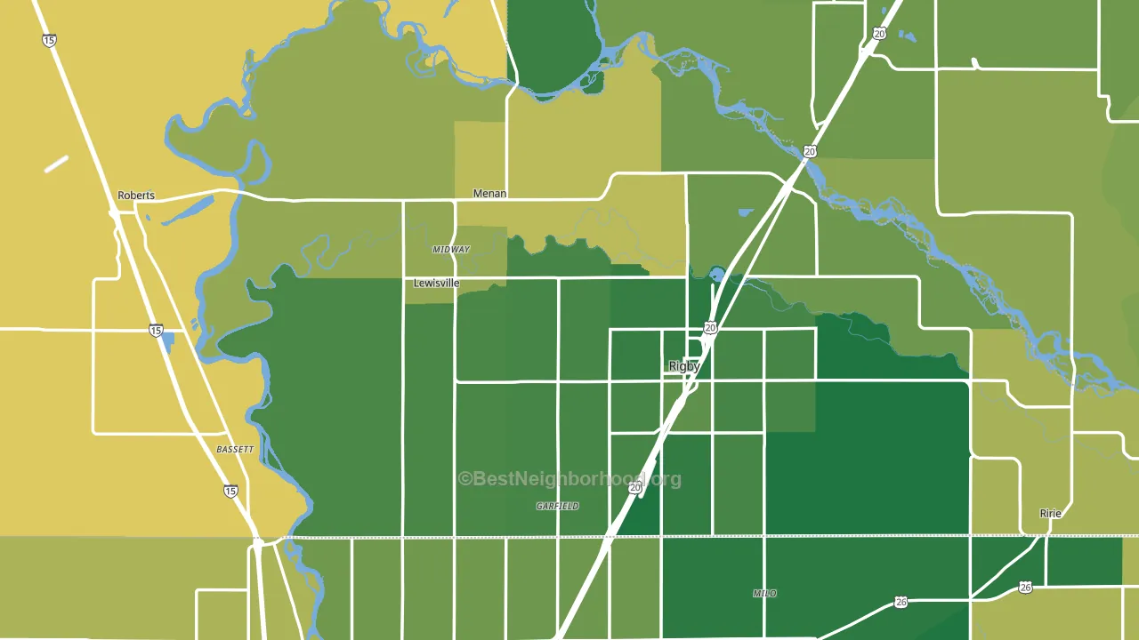 Jefferson County, ID block-group voter-turnout map