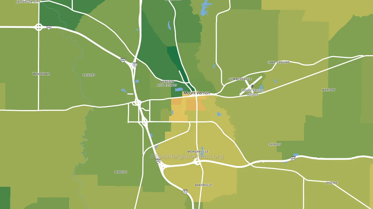 Jefferson County, IL block-group voter-turnout map