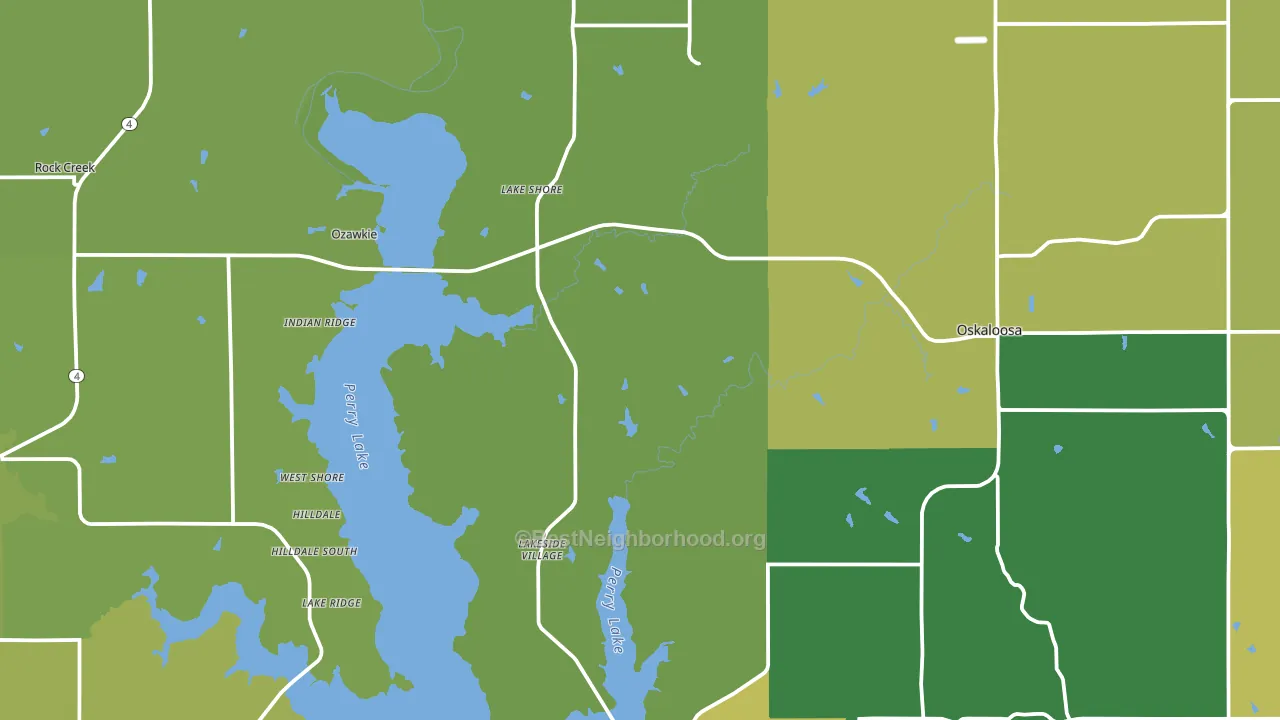 Jefferson County, KS block-group voter-turnout map