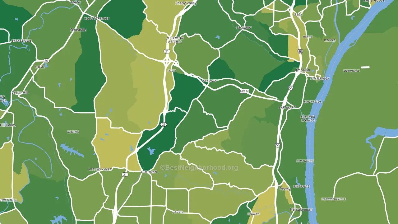 Jefferson County, MO block-group voter-turnout map