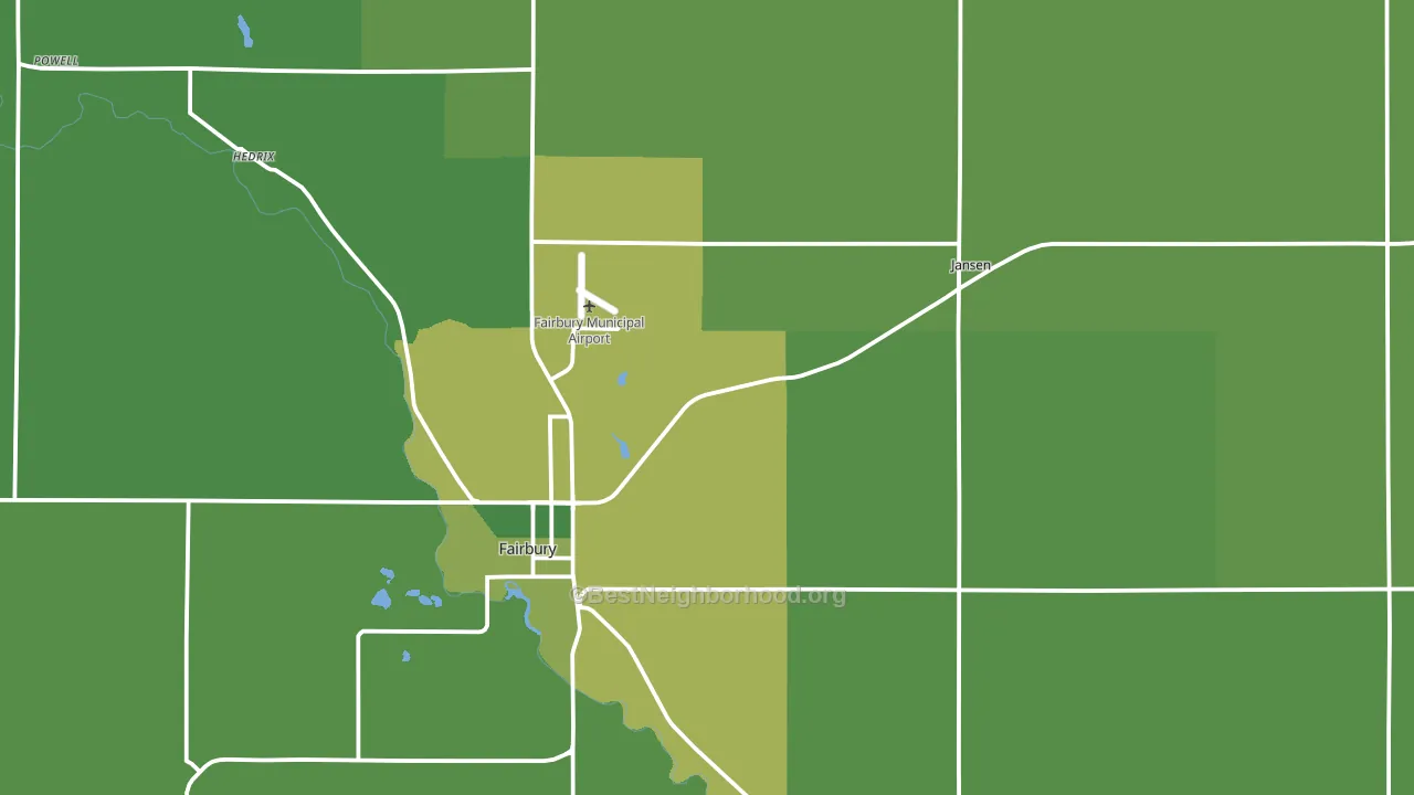 Jefferson County, NE block-group voter-turnout map