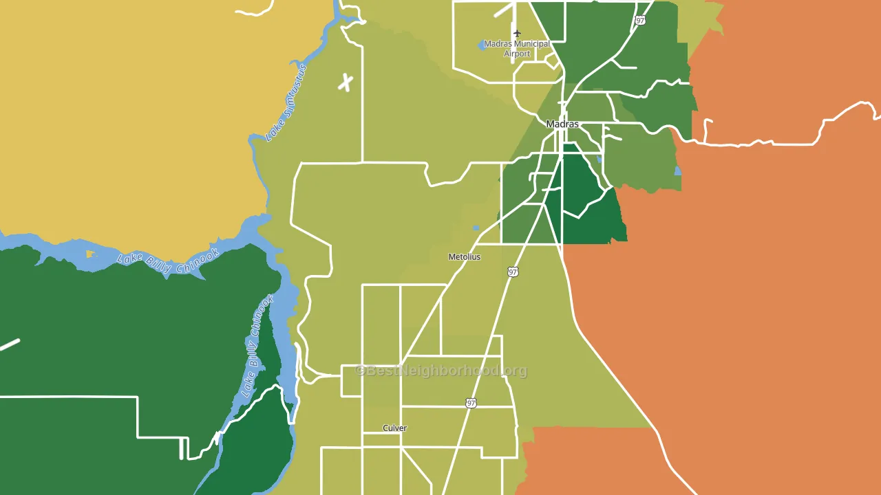 Jefferson County, OR block-group voter-turnout map