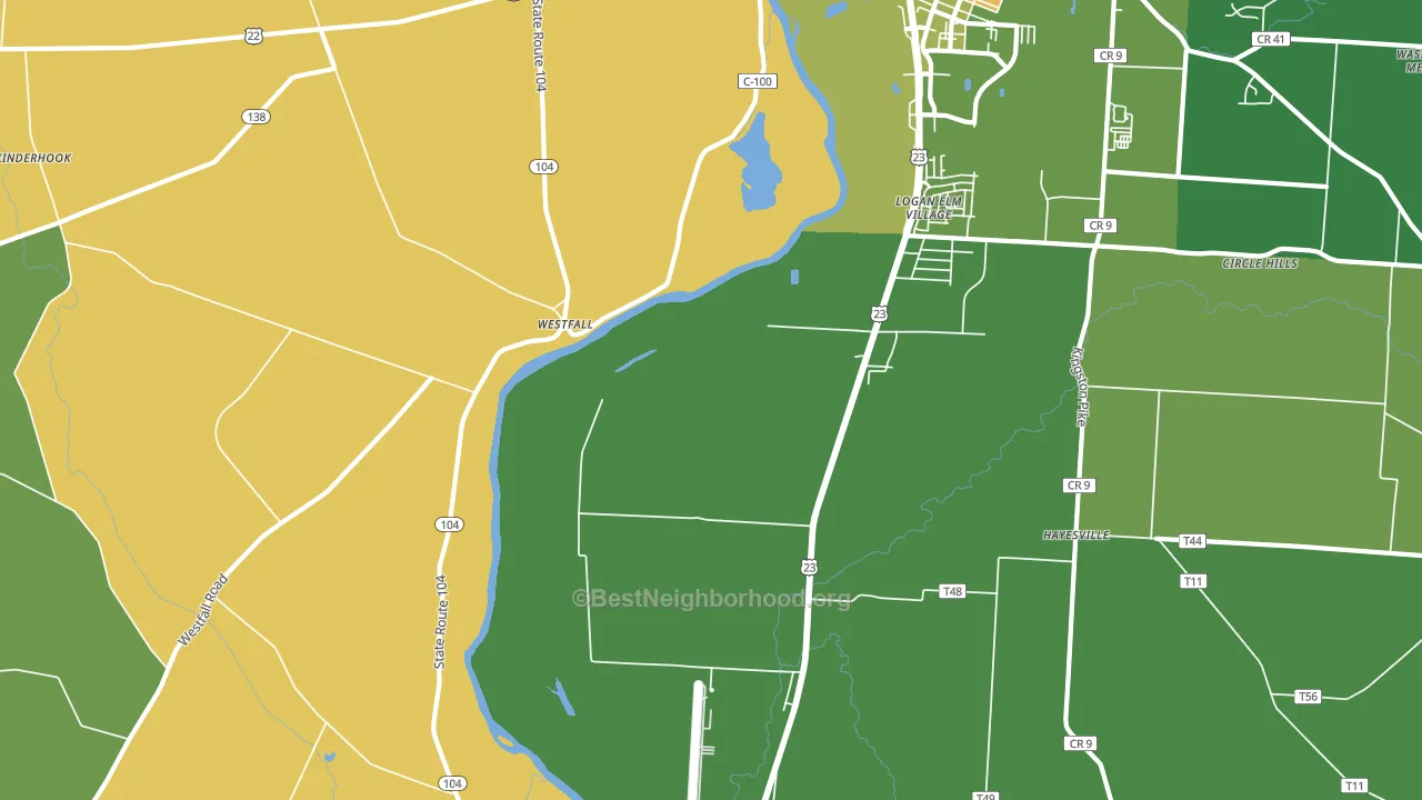 Jefferson Estates, OH block-group voter-turnout map