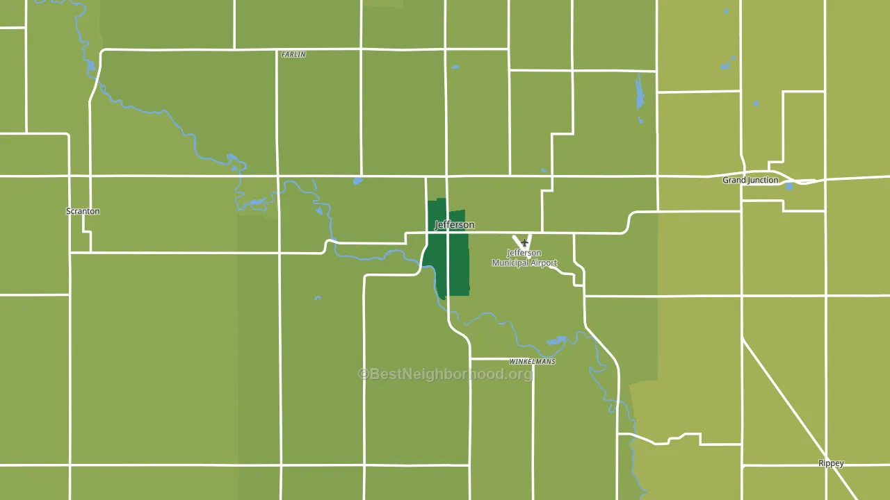 Jefferson, IA block-group voter-turnout map