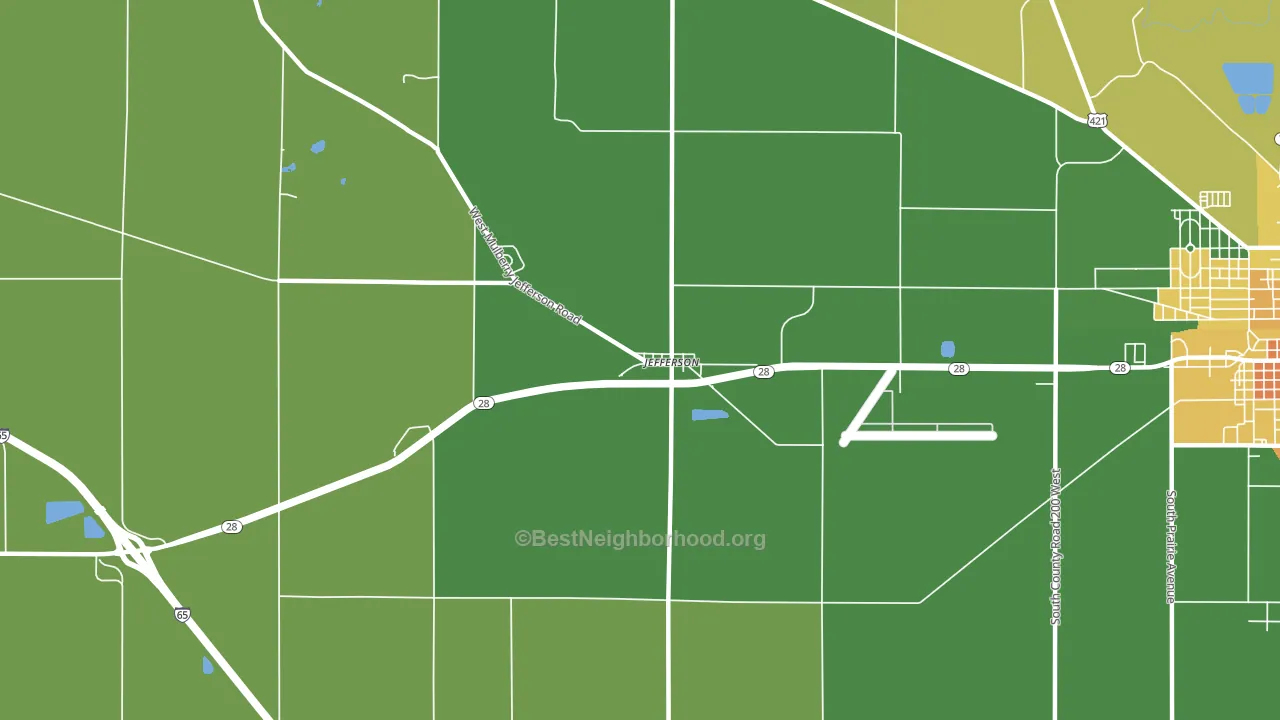 Jefferson, IN block-group voter-turnout map