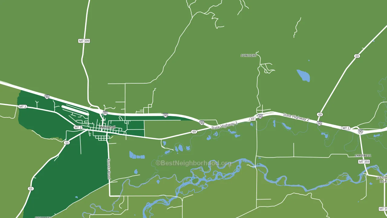 Jefferson Island, MT block-group voter-turnout map