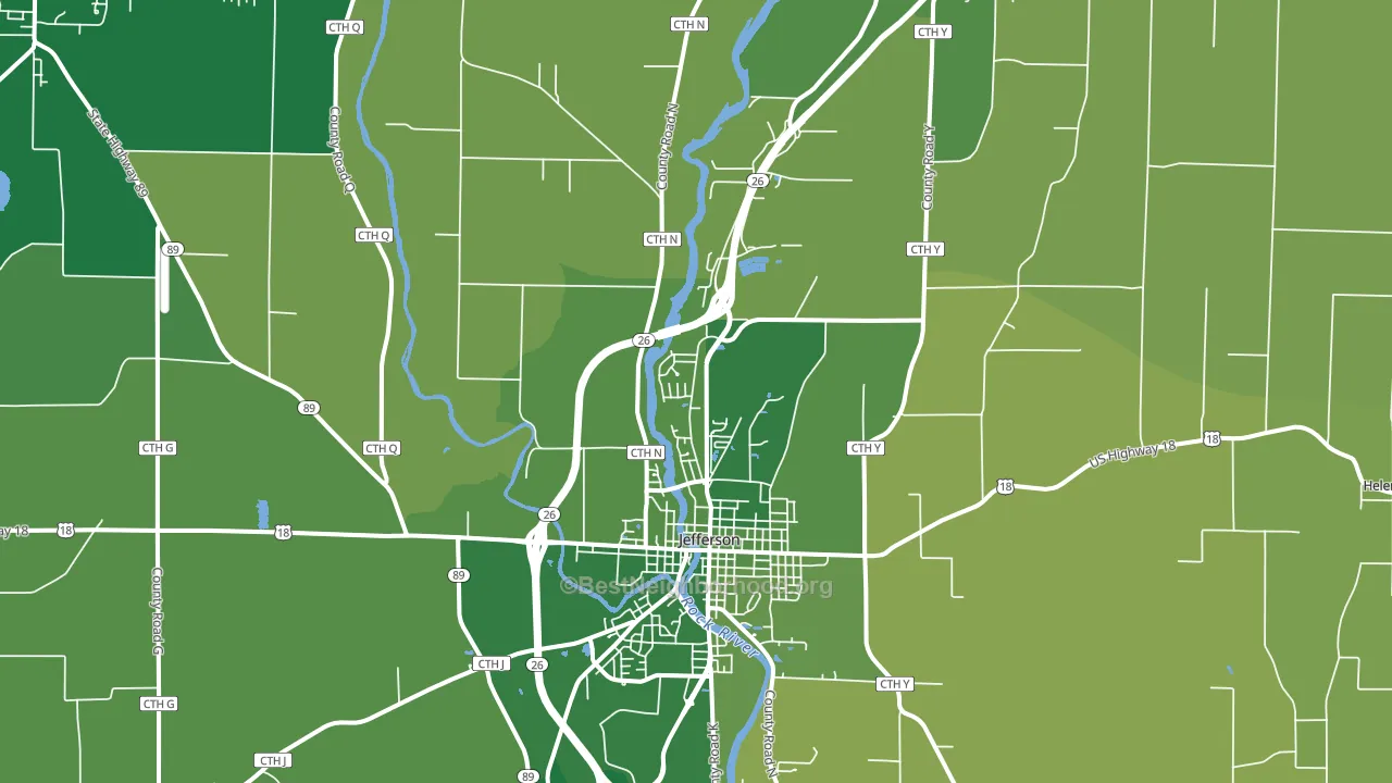 Jefferson Junction, WI block-group voter-turnout map