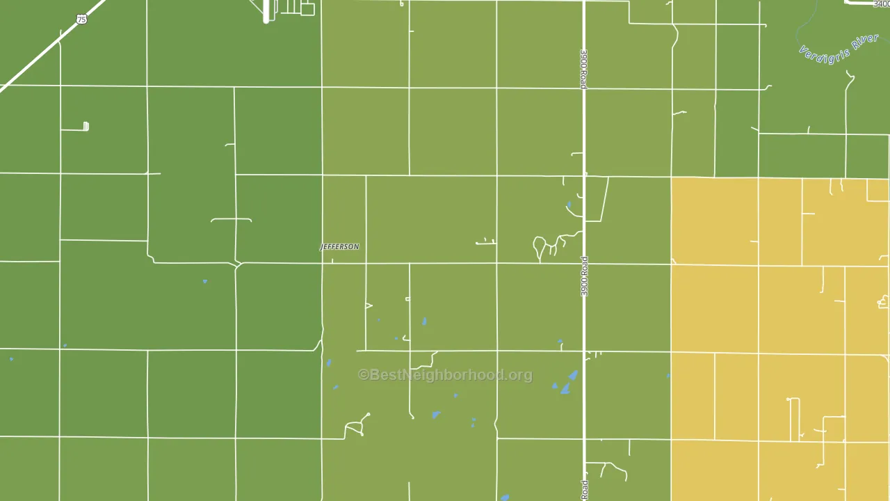 Jefferson, KS block-group voter-turnout map