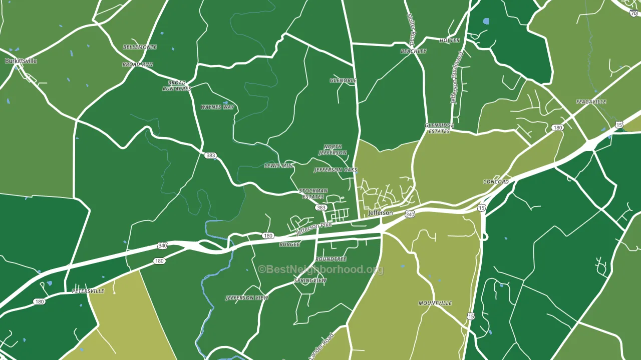 Jefferson, MD block-group voter-turnout map