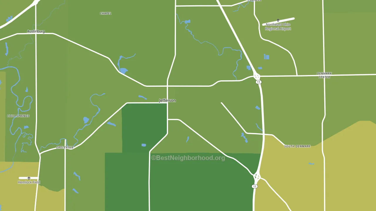 Jefferson, OH block-group voter-turnout map