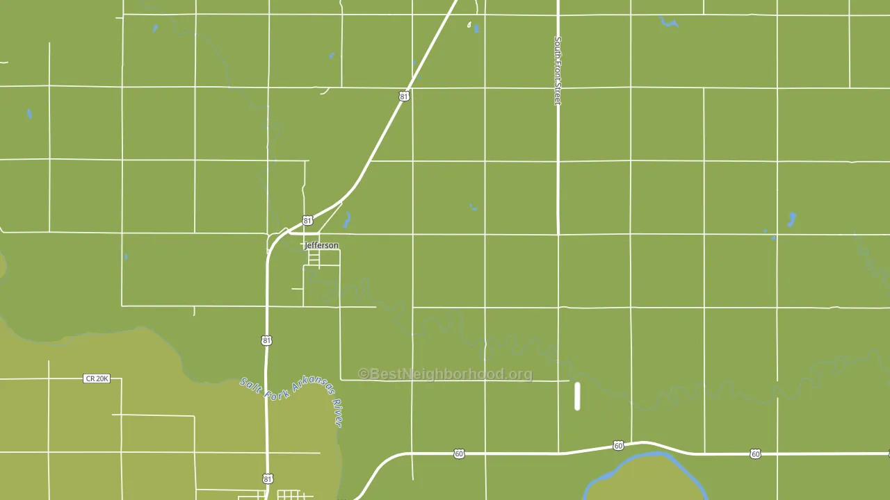 Jefferson, OK block-group voter-turnout map