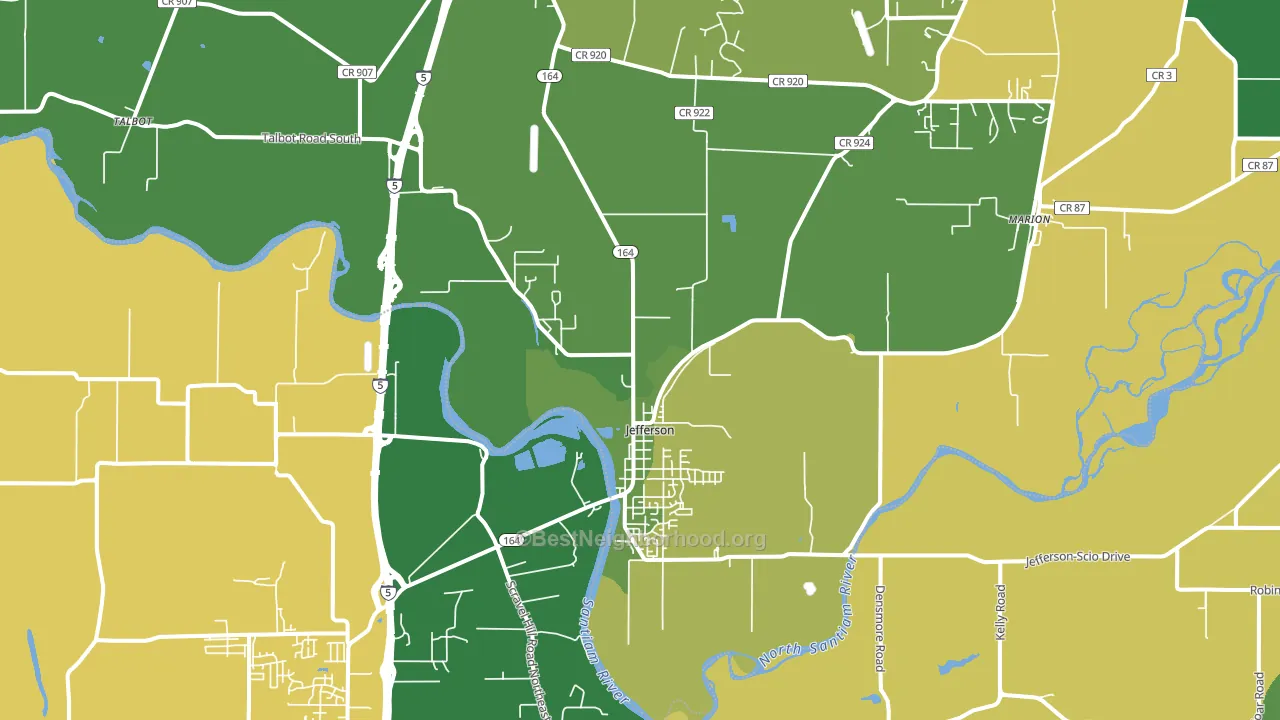 Jefferson, OR block-group voter-turnout map
