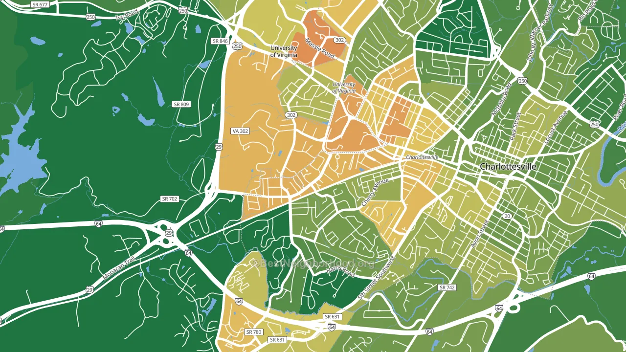 Jefferson Park, Charlottesville, VA block-group voter-turnout map