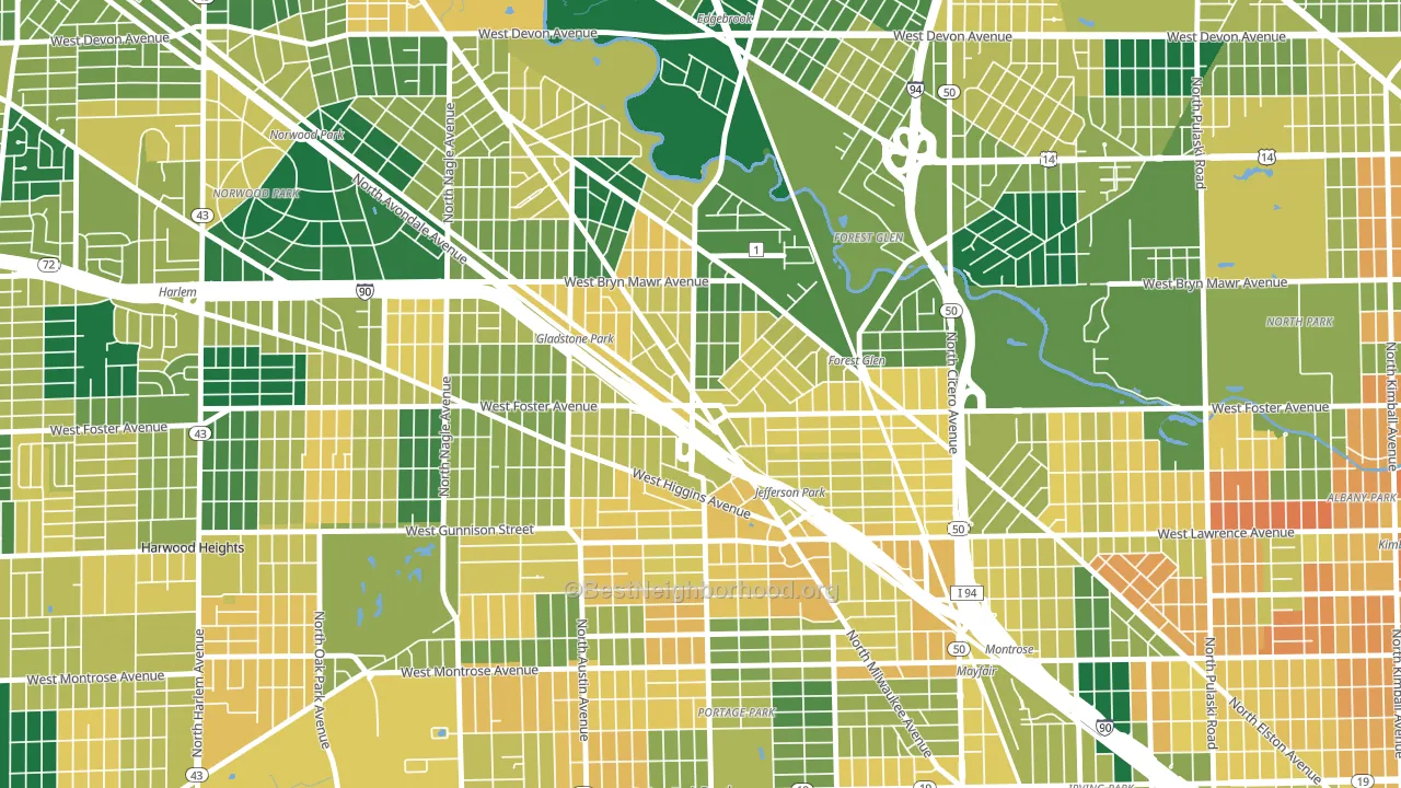 Jefferson Park, Chicago, IL block-group voter-turnout map