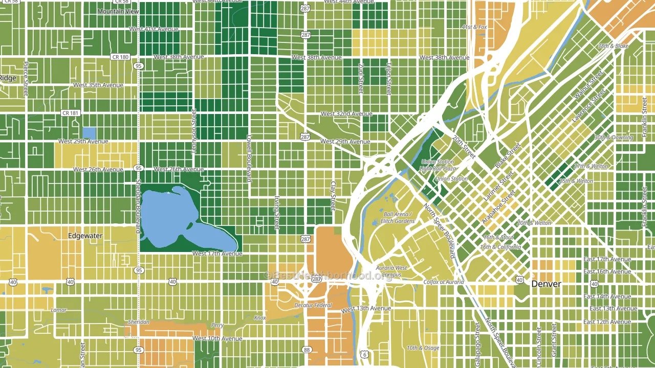 Jefferson Park, Denver, CO block-group voter-turnout map