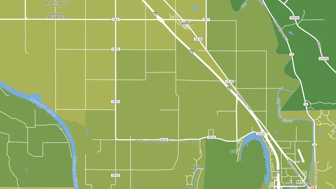 Jefferson, SD block-group voter-turnout map