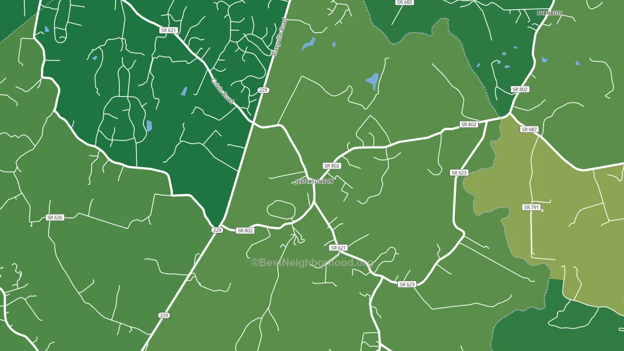 Jeffersonton, VA block-group voter-turnout map