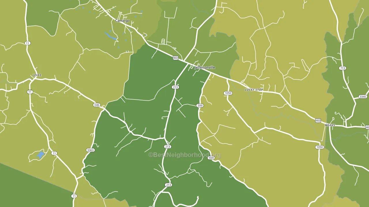 Jeffersonville, KY block-group voter-turnout map