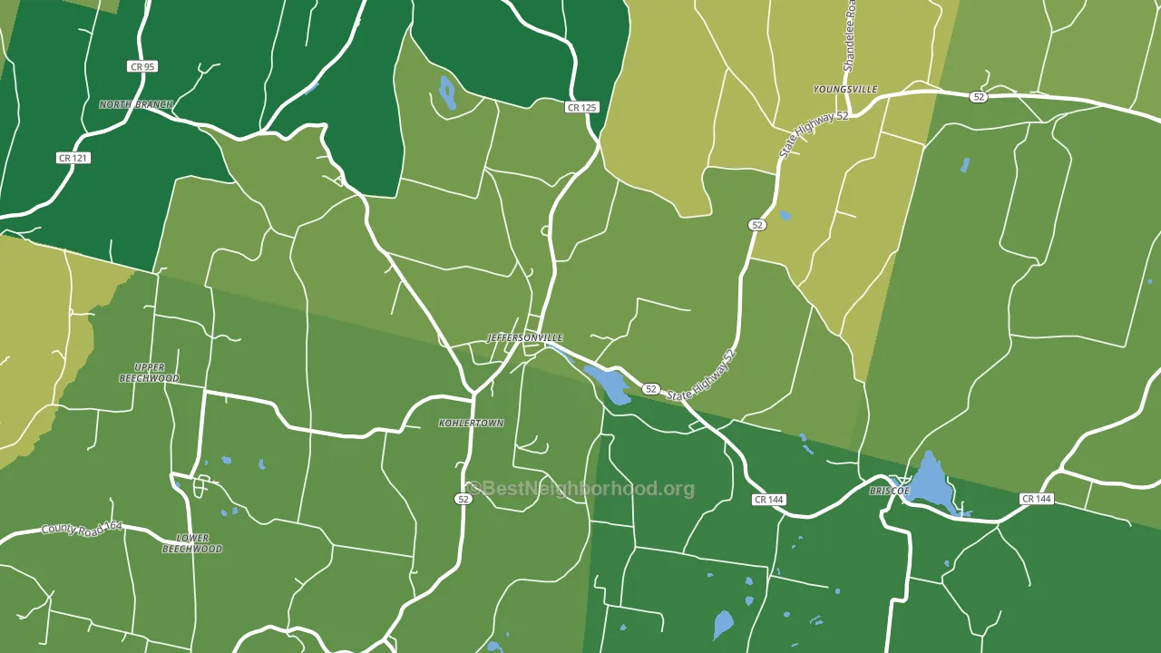 Jeffersonville, NY block-group voter-turnout map
